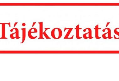 TÁJÉKOZTATÁS 