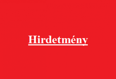 HIRDETMÉNY - PÉNZBELI TÁMOGATÁS